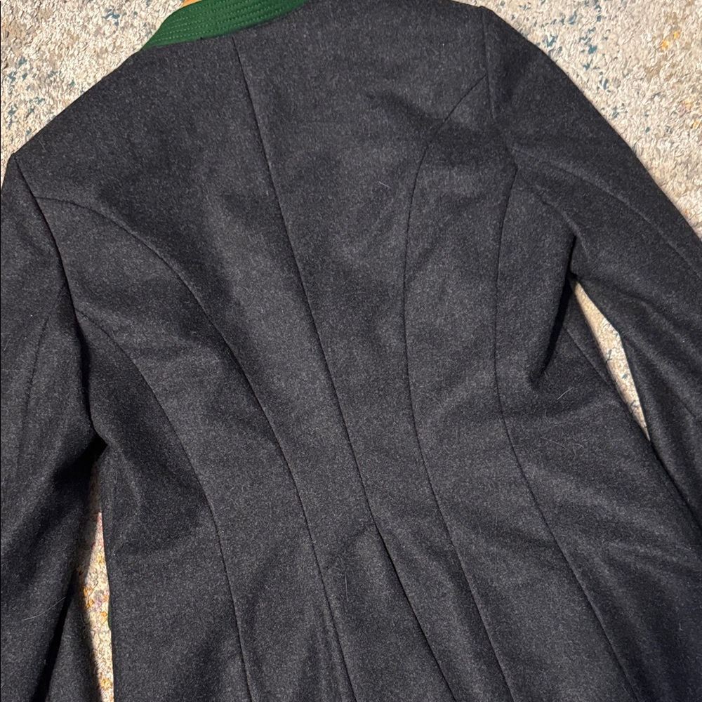 Kleider Manufaktur Habsburg Gray Women's Jacket with Green Trim & Horn Buttons 4 - Picture 11 of 12